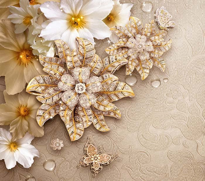 Aureate Studded Flowers pattern detail