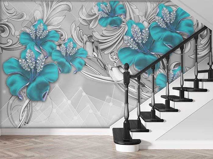 Turquoise Petals shown in a room