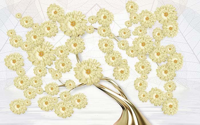 Golden Branch and Flowers pattern detail