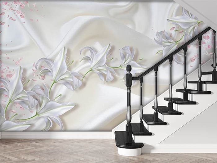 Satin Lilies shown in a room