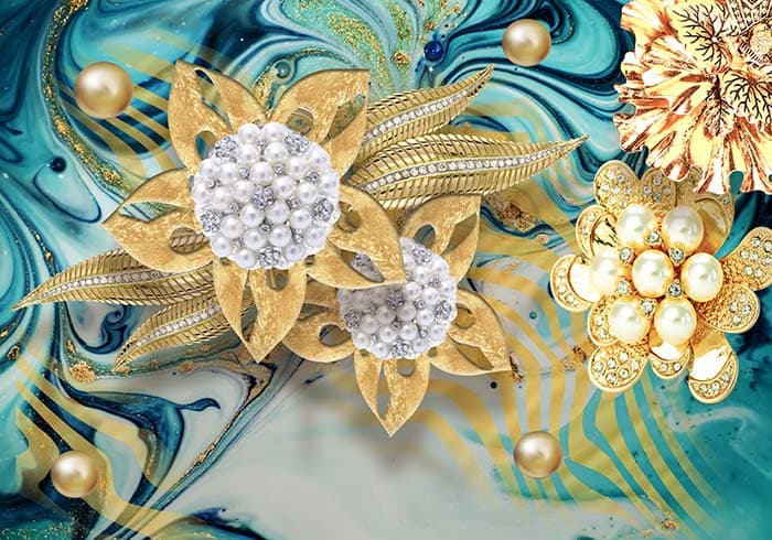 Golden Blossoms pattern detail