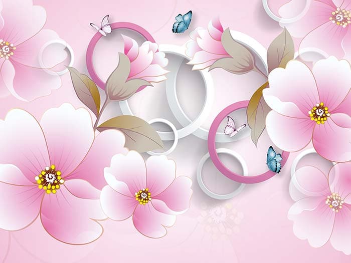 Baby pink Florets pattern detail
