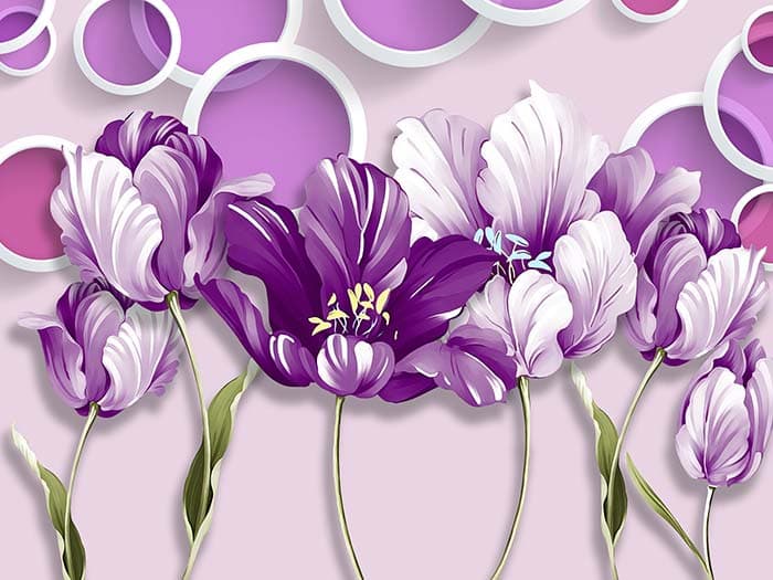 Lilac Lilies pattern detail