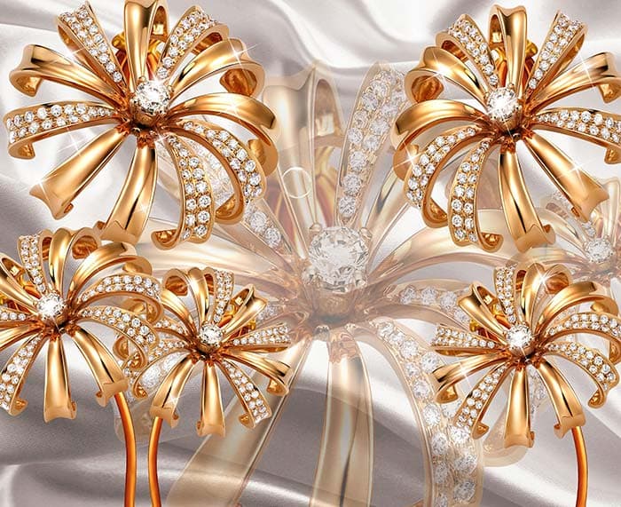 Shimmery Florets pattern detail