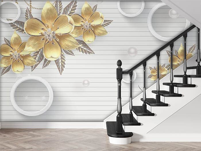 Rings and Aureate Florets shown in a room