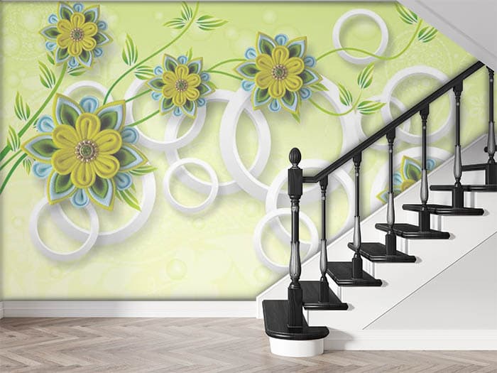 Lemon Green Flowers shown in a room
