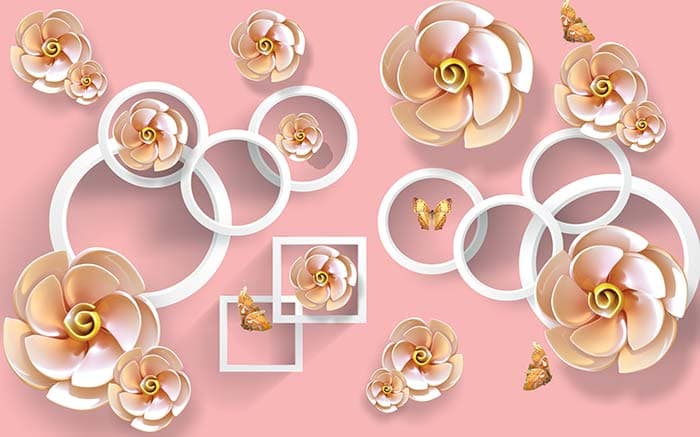 Luxury Golden Rings and Buttercups Wallpaper pattern detail
