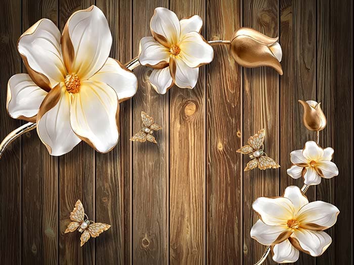 Beautiful Golden Floral Nature Artwork wallpaper pattern detail