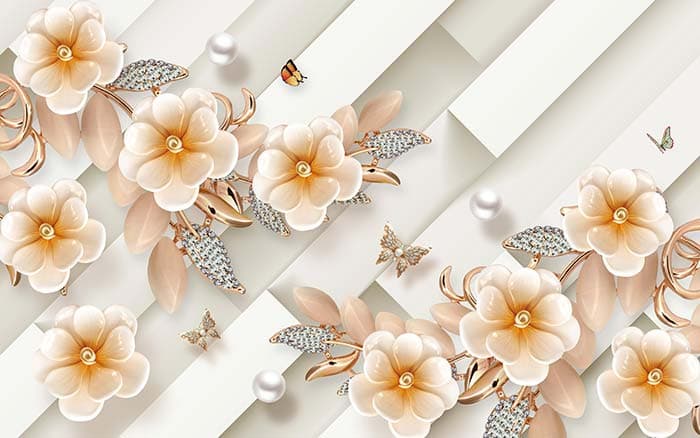 Artistic Floral Beauty for Modern Walls Wallpaper pattern detail