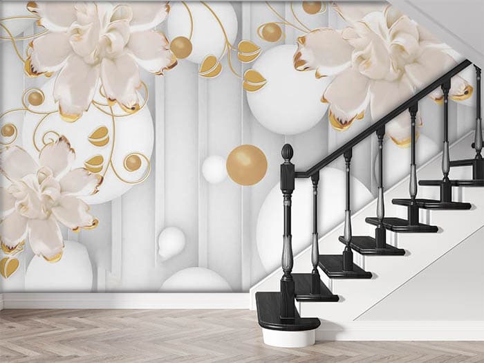 Large Balls and Flowers shown in a room