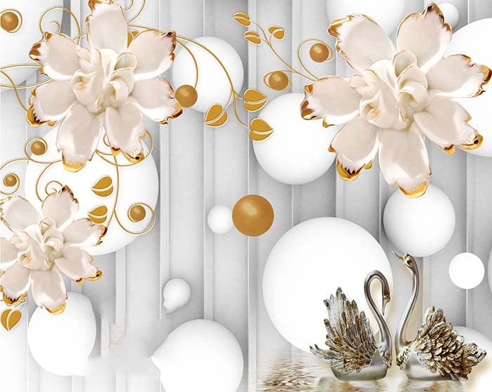 Large Balls and Flowers pattern detail