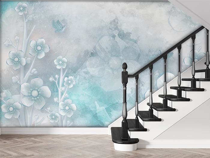 Mist Blue Flowers shown in a room