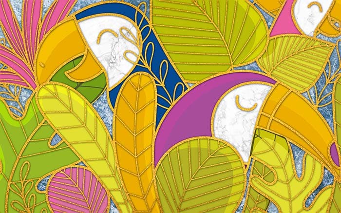 Elegant Yellow Abstract Petals Floral Art Wallpaper pattern detail