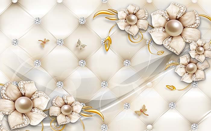 Flower and Dragonfly pattern detail