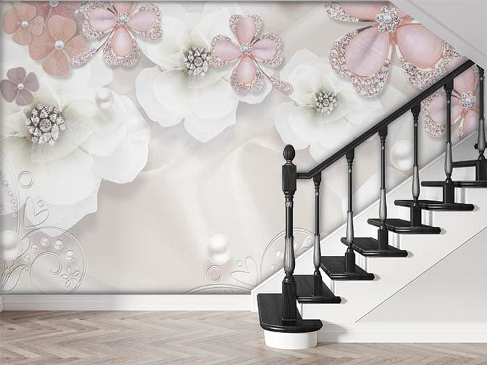 Stone Studded Flowers shown in a room
