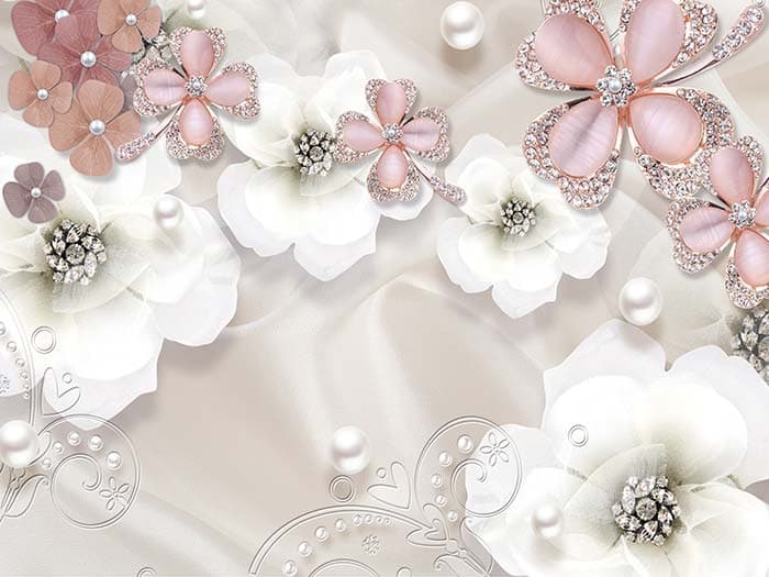 Stone Studded Flowers pattern detail