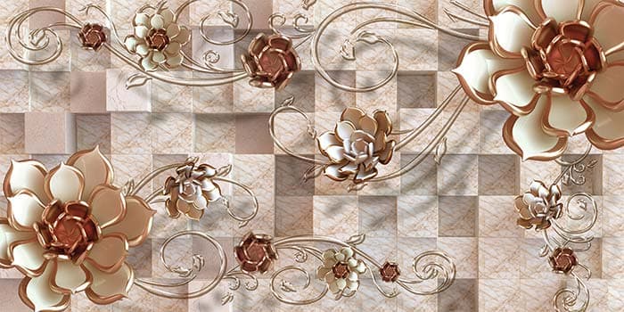 Copper Flowers pattern detail