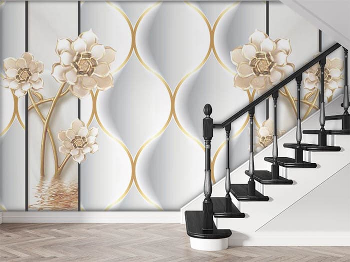 Golden Flowers shown in a room