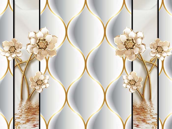Golden Flowers pattern detail