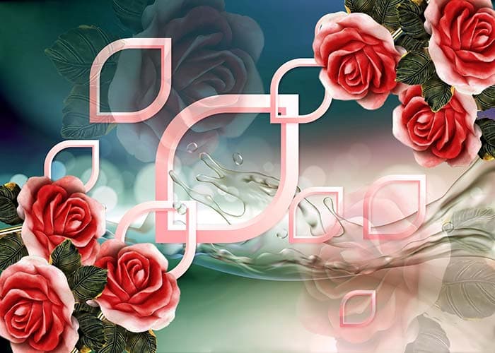 3D Reflecting Roses Pattern Wallpaper for Wall pattern detail