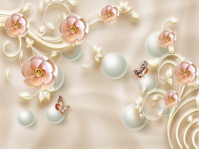 Pearls and Flowers pattern detail