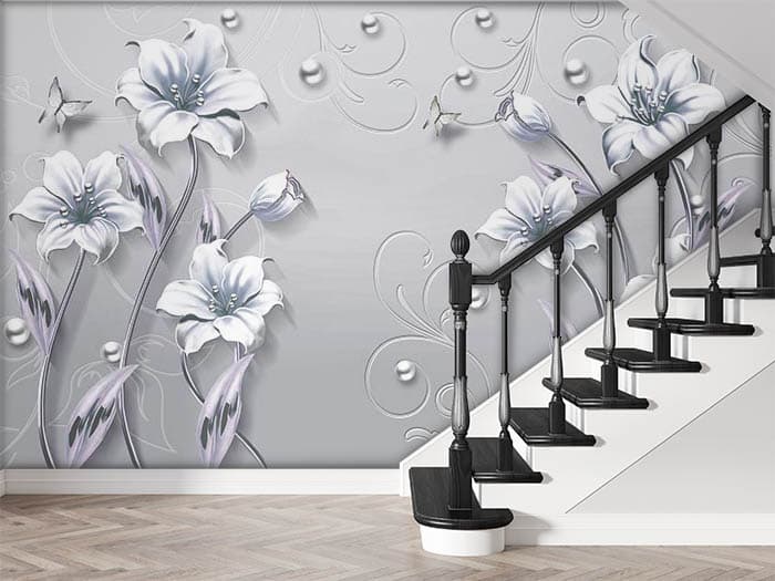 Aqua Blue Flowers shown in a room