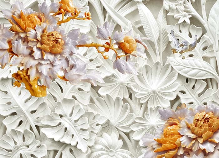 White flowers pattern detail