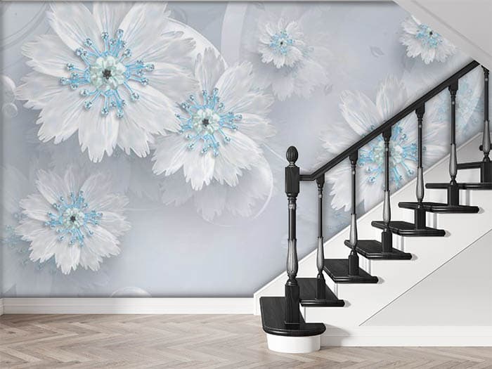 White Crystal Petals shown in a room