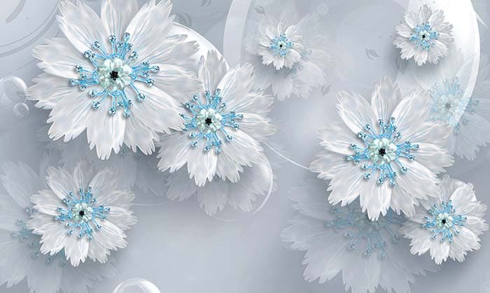 White Crystal Petals pattern detail
