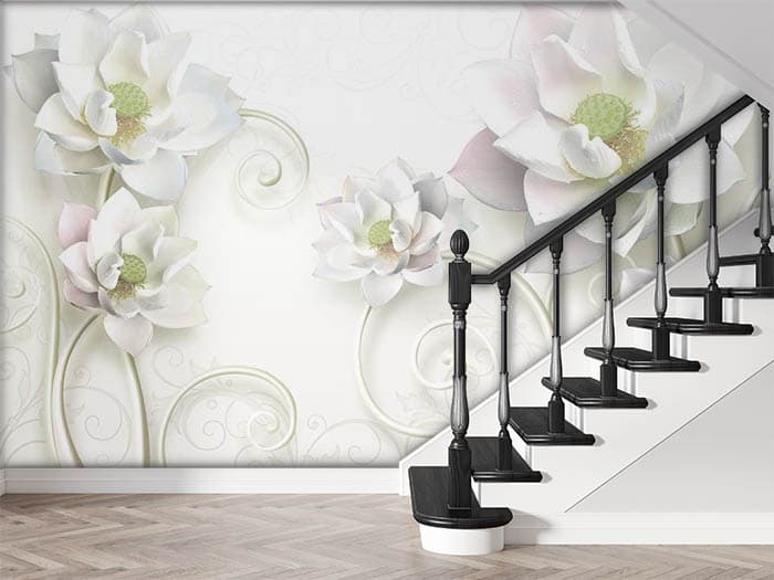 White Blooms shown in a room