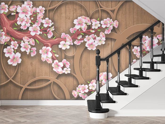 Brown Rings and Flowers shown in a room