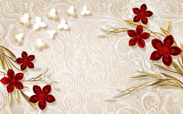 Red Blossoms pattern detail