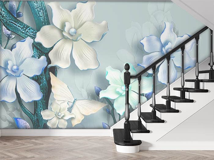 Flourescent Petals shown in a room