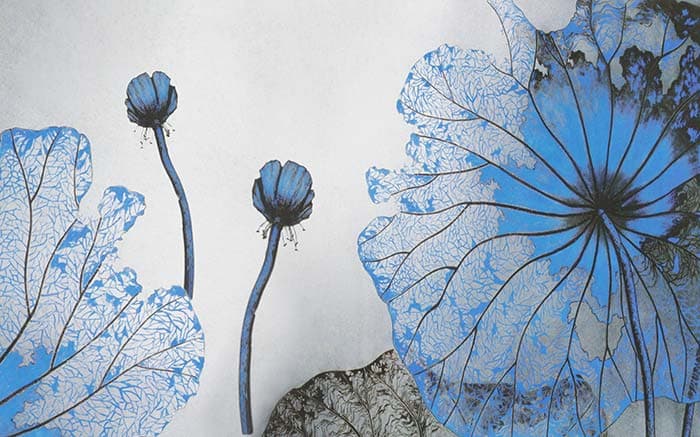 Blue Iris pattern detail