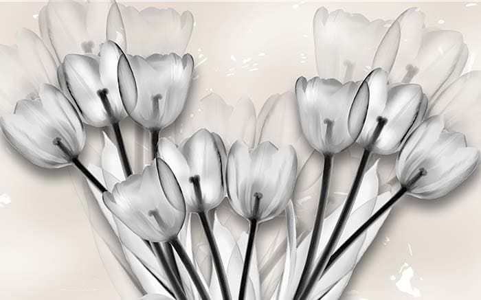 White Tulips pattern detail