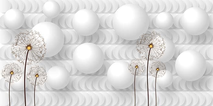 White Pearls and Dandellions pattern detail