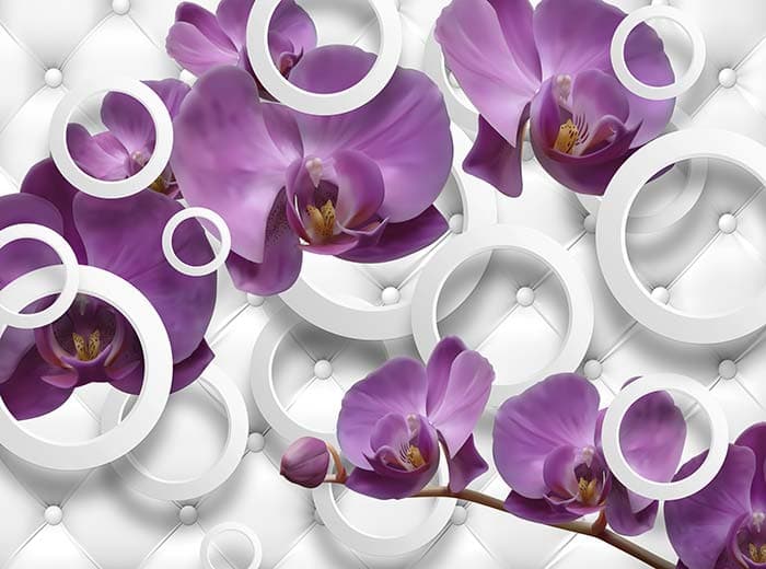 Orchids and Rings pattern detail