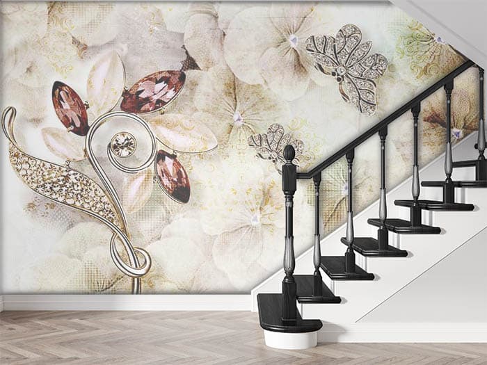 Premium Rhinestone Inspired Wall Wallpaper shown in a room
