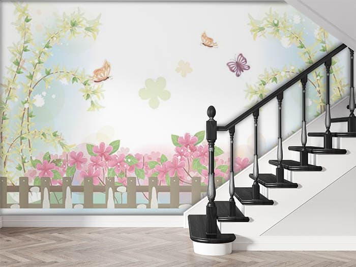 Fence and Flowers shown in a room