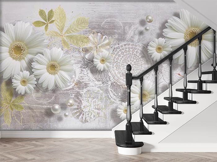 White Daisies shown in a room