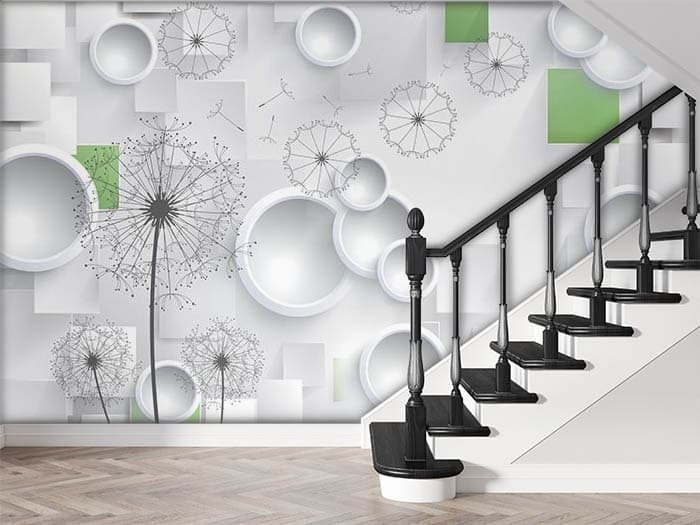 Dandellions and Rings shown in a room