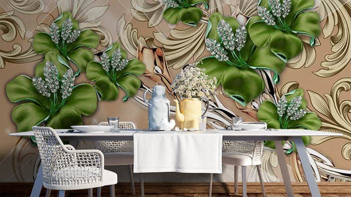 Abstract Floral shown in a room
