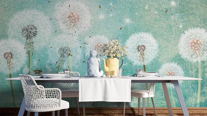 Abstract Floral shown in a room