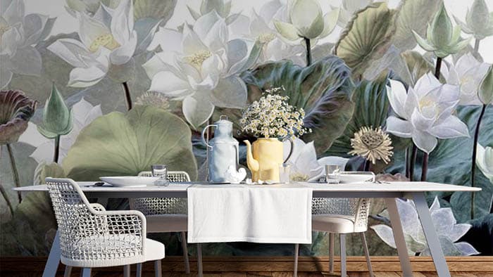 Abstract Floral shown in a room