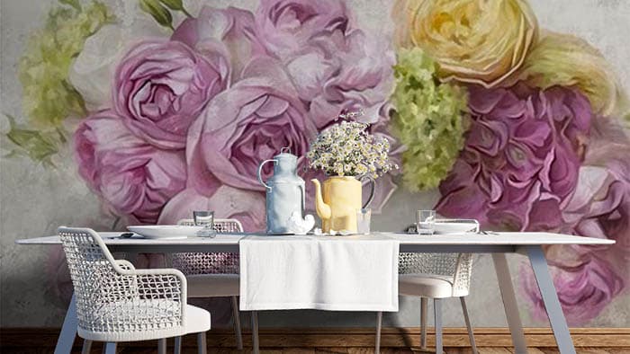 Abstract Floral shown in a room