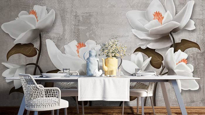 Abstract Floral shown in a room