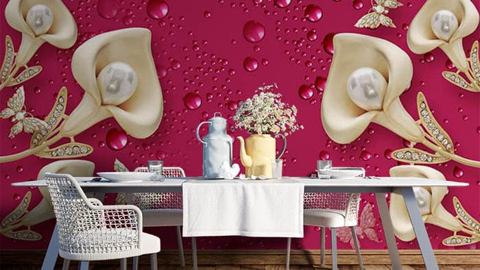 Abstract Floral shown in a room