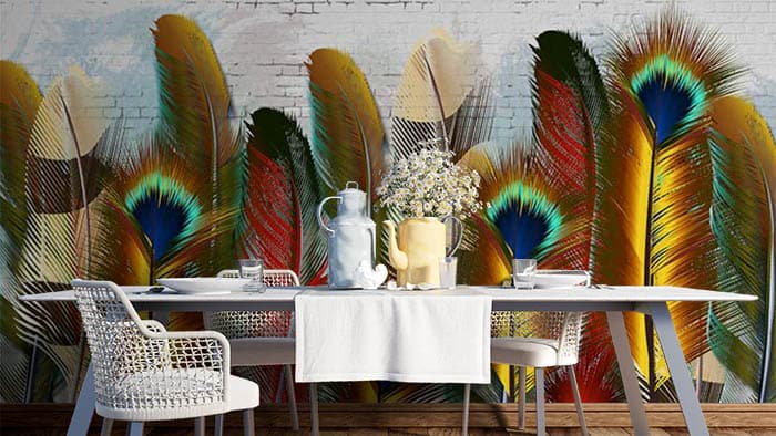 Abstract Floral shown in a room