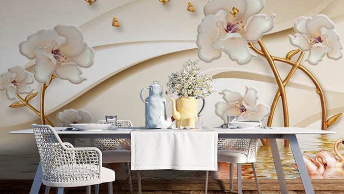 Abstract Floral shown in a room