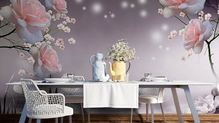 Abstract Floral shown in a room
